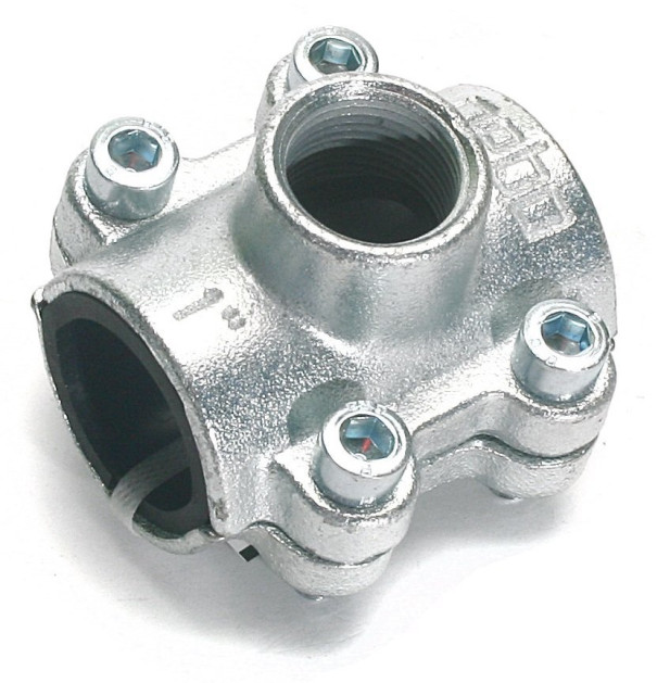 Ремонтно-монтажная обойма Gebo Clamps из ковкого чугуна с отводом, тип ANB 3"-1 1/4" 01.261.28.0804