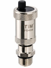 Воздухоотводчик прямой 1/2" с автозапором, хромированный, TIM