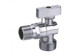 Кран угловой хромированный Наружный-Наружный TIM 1/2"-1/2"