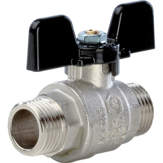Кран шаровой полнопроходной STOUT, НР/НР, ручка бабочка 1/2" SVB-0006-000015