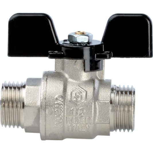 Кран шаровой полнопроходной STOUT, НР/НР, ручка бабочка 1/2" SVB-0006-000015