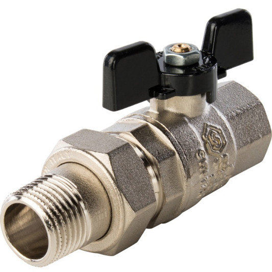 Кран шаровой полнопроходной STOUT, ВР/НР, ручка бабочка , американка 1/2" SVB-0007-000015